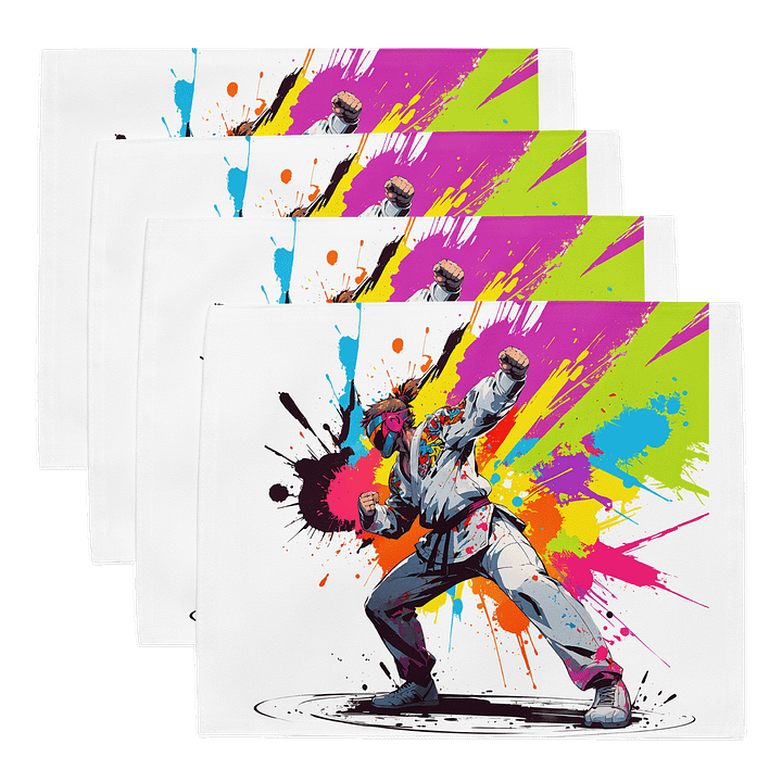 Placemat Set (4EA) ( D_0144_Color Kick Taekwondo Boy of the Streets ) product image (1)