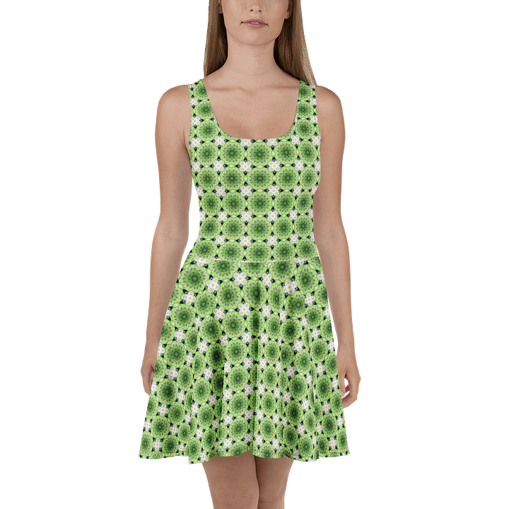 Vibrant Green Pattern Skater Dress product image (2)