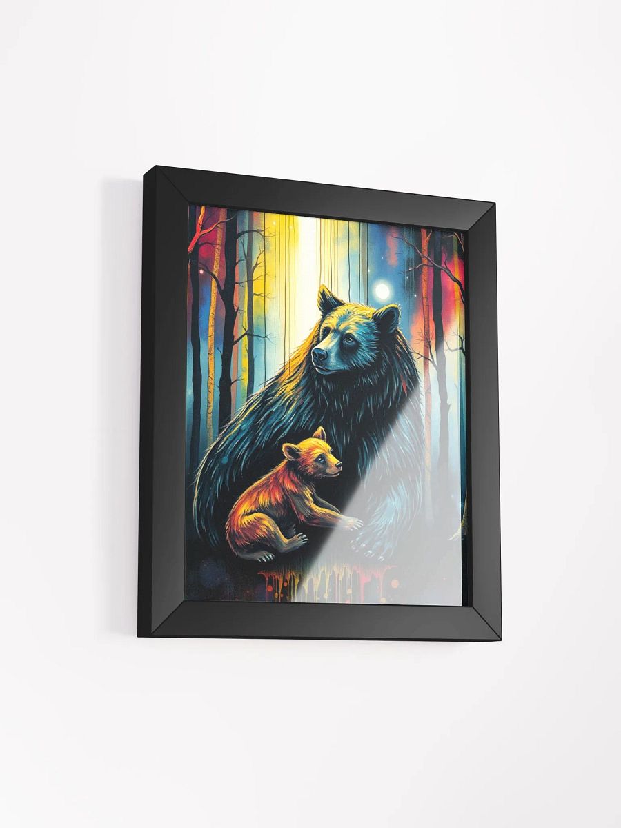 Mama and baby bear. Vibrant Ayous Wood Framed Matte Poster product image (2)