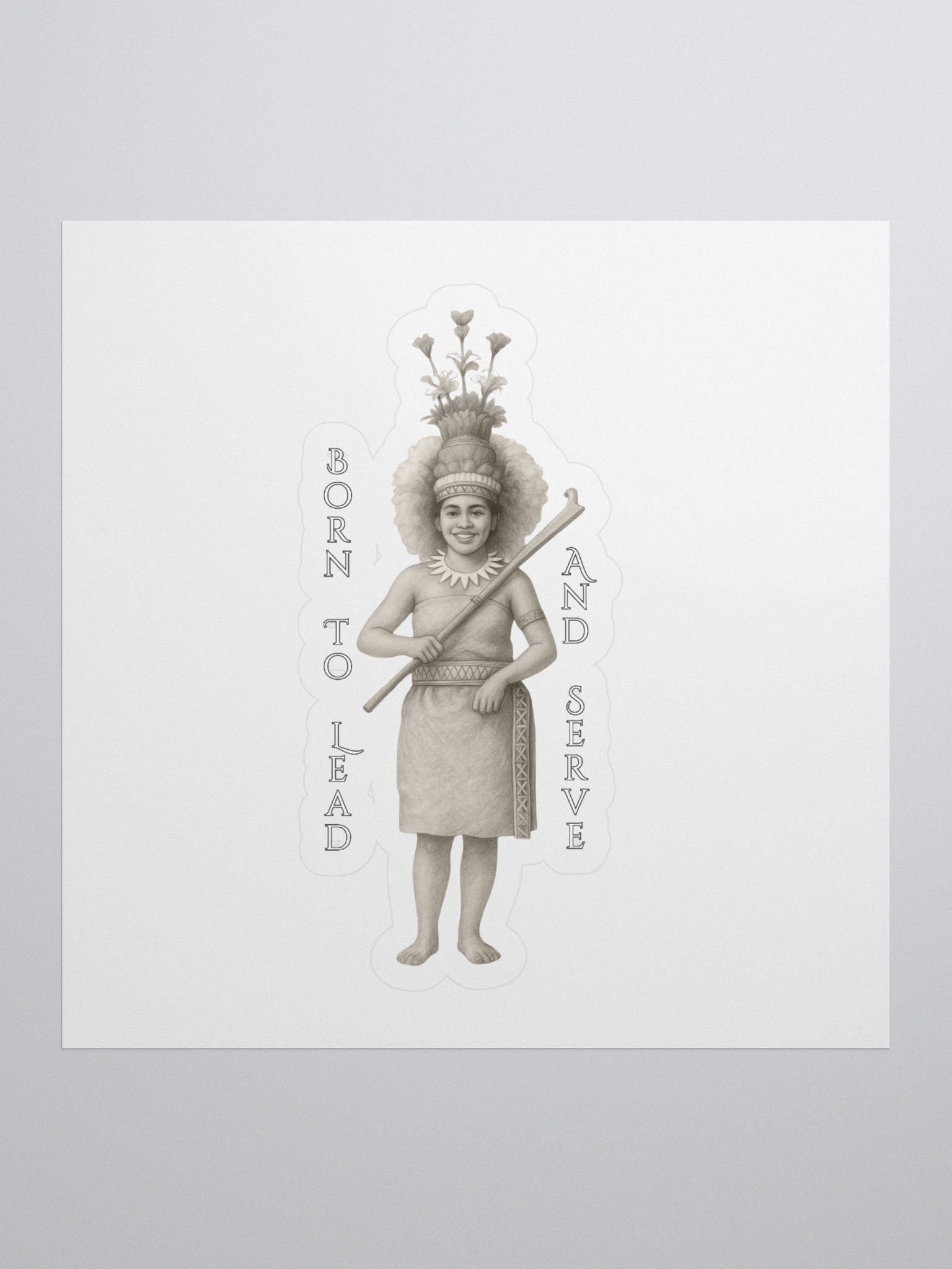 Taupou Samoan Cultural Sticker – Born to Lead and Serve | Polynesian Heritage Art product image (1)