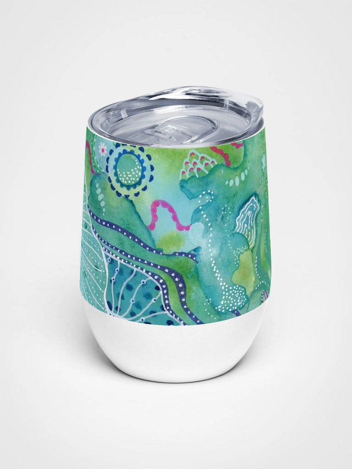 Vibrant Ocean Botanical Wine Tumbler product image (1)