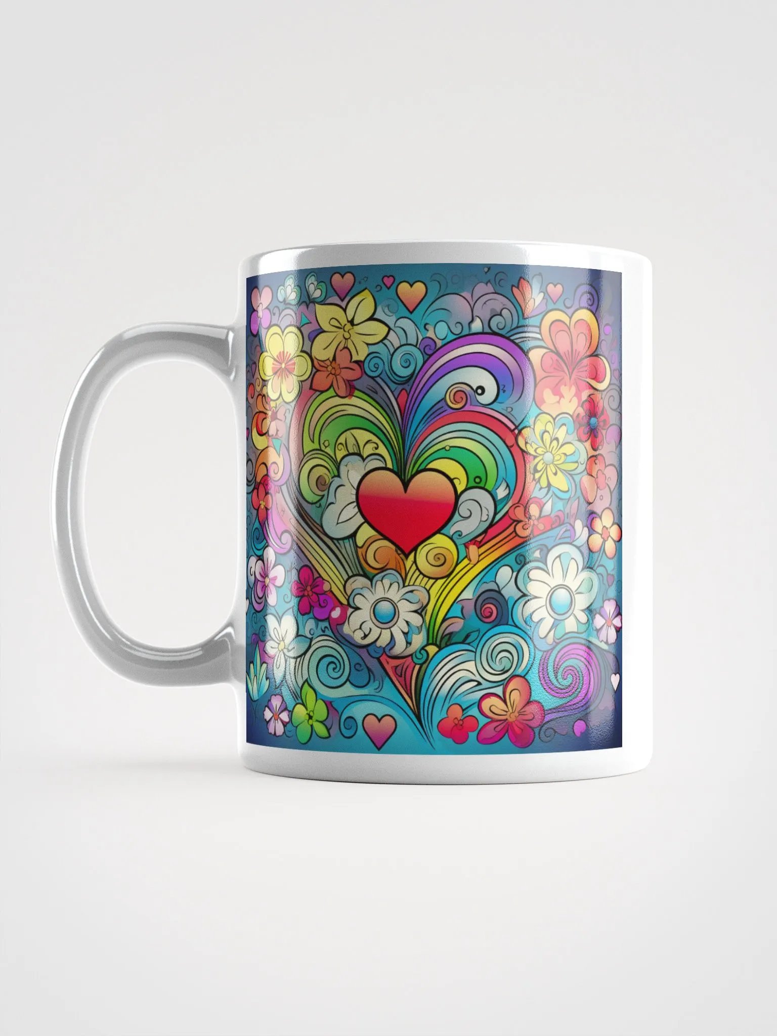 Hearts and Flowers in a Rainbow of Colors Mug product image (6)