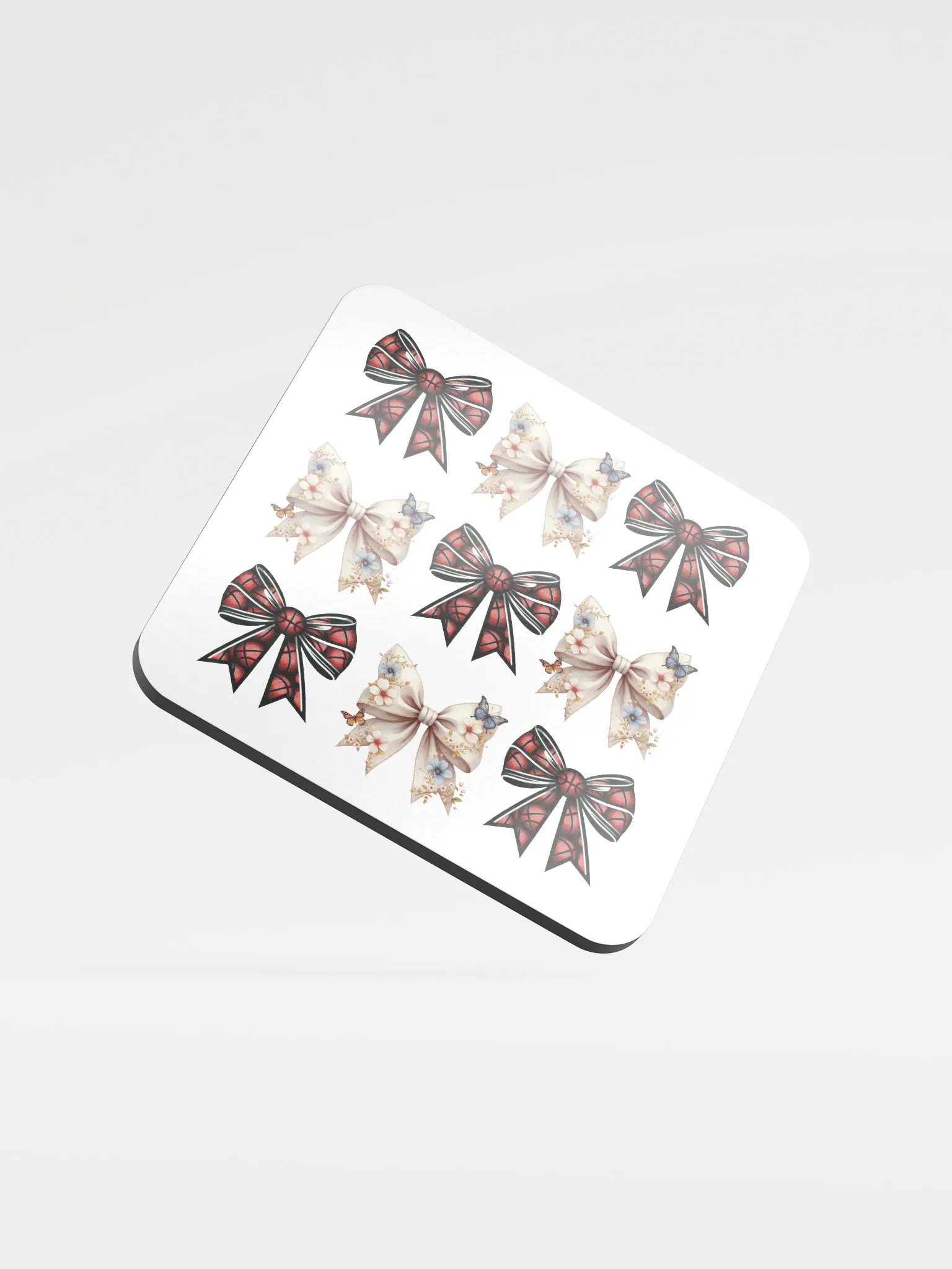 Spring Bows Basketball Whimsical Cork Coaster Set product image (2)