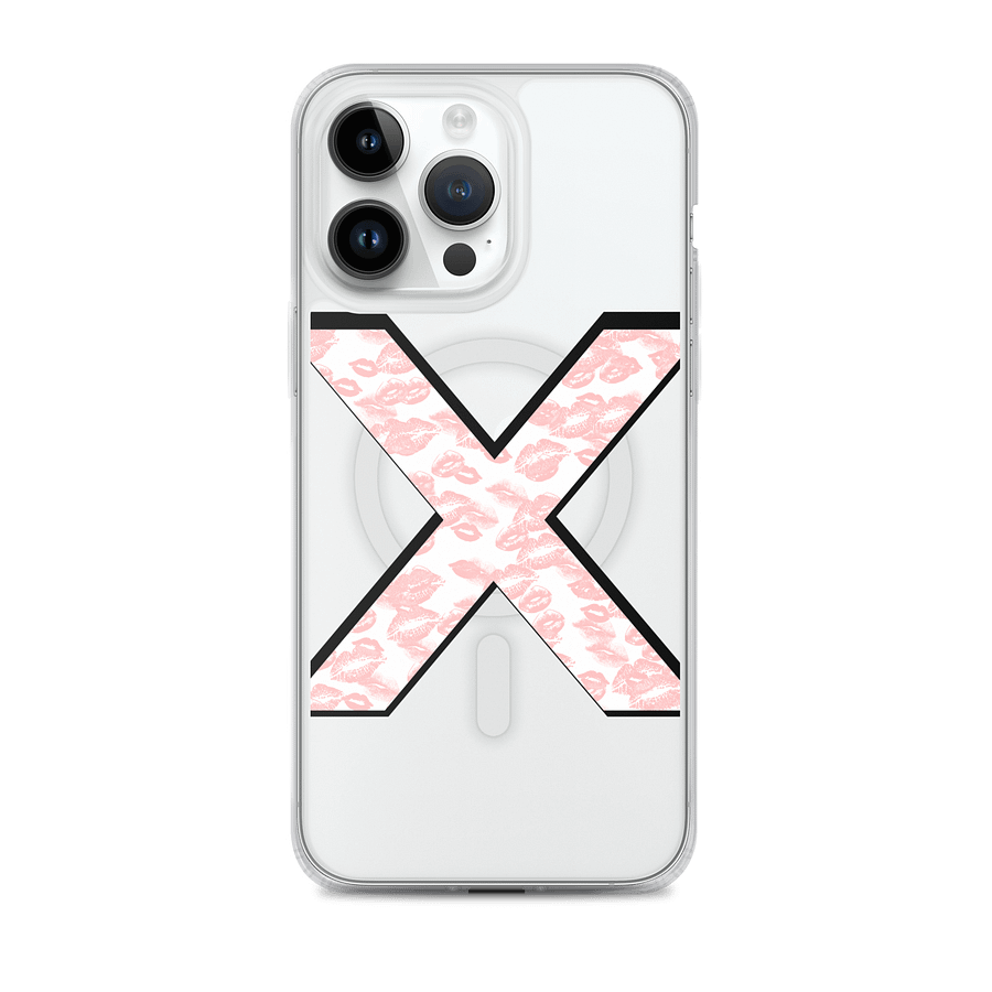 White X Pink Lipstick Kisses Phone Case product image (1)