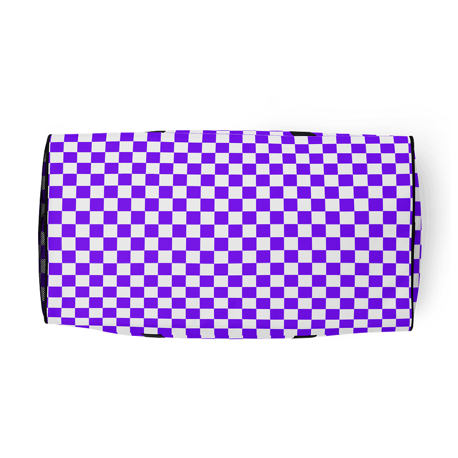 Checkered! Purple and White Checkers Duffel Bag product image (5)