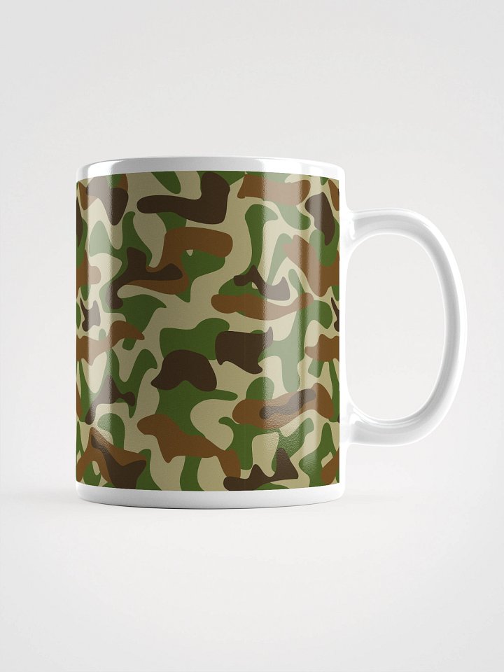 Woodland Green Army Camouflage Military Camo Pattern White Glossy Coffee Mug product image (2)