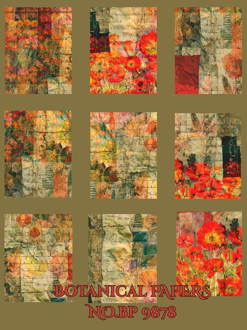 Set of 9 Botanical Papers No.9878 product image (1)