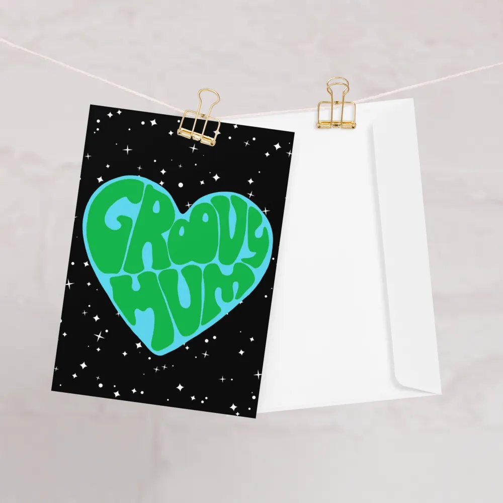Groovy Mum earth retro portrait greetings card product image (1)