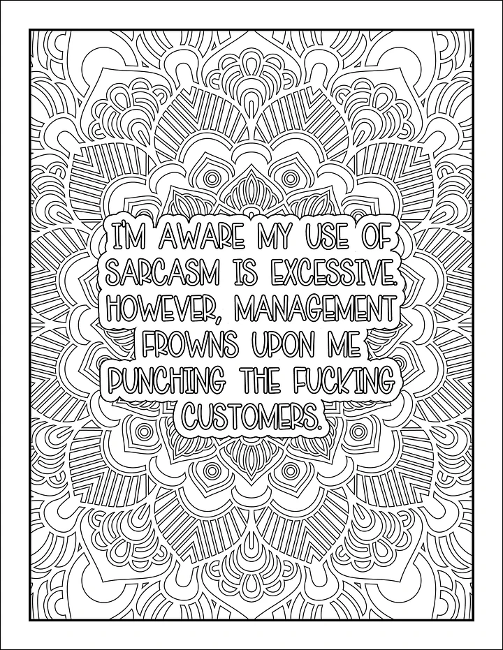 I F@cking Hate My Customer Service / Retail Job Adult Swear Word Coloring Book | Printable | Cuss Words | Sweary Phrases | Curse Words product image (2)