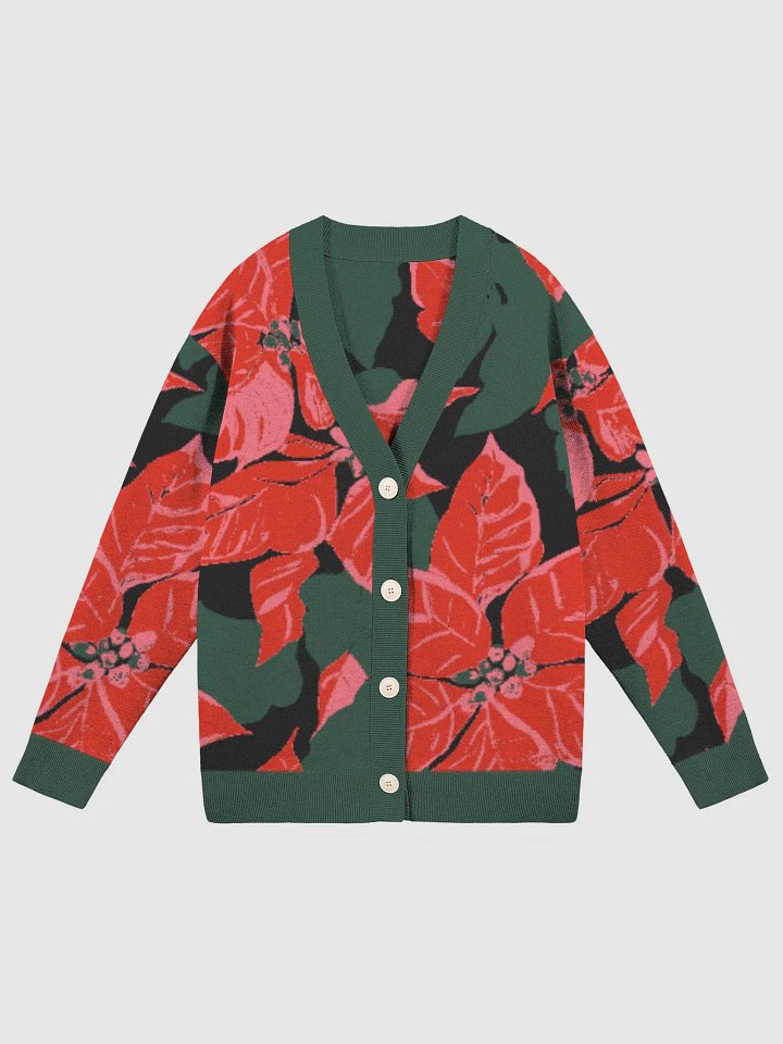 Straight to the Poinsettia Jacquard Knit Cardigan product image (1)