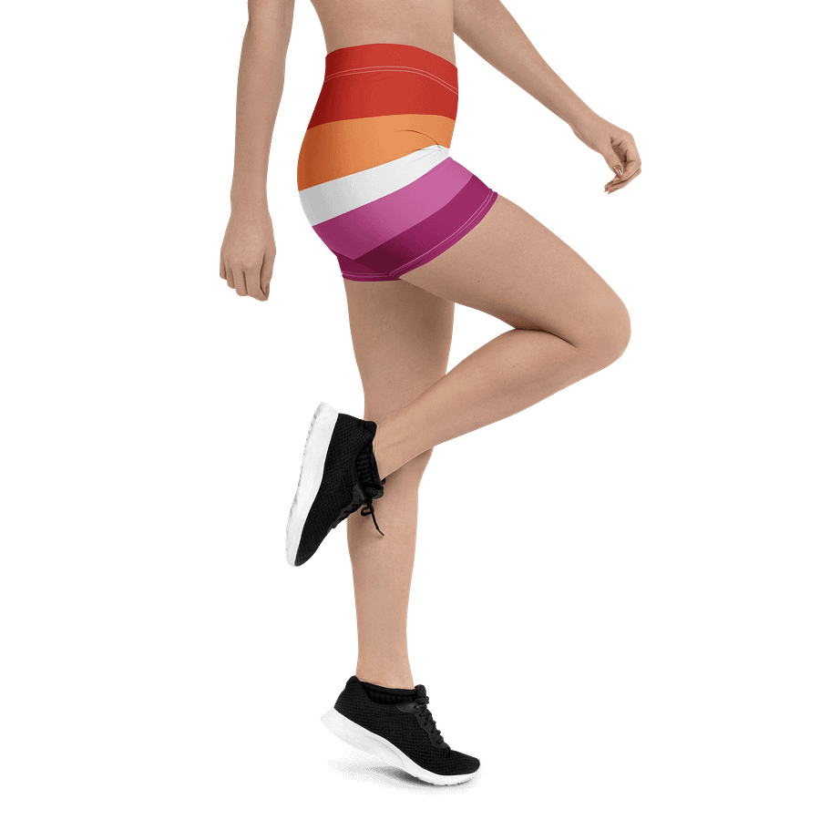 Lesbian Pride Flag Bike Shorts product image (3)