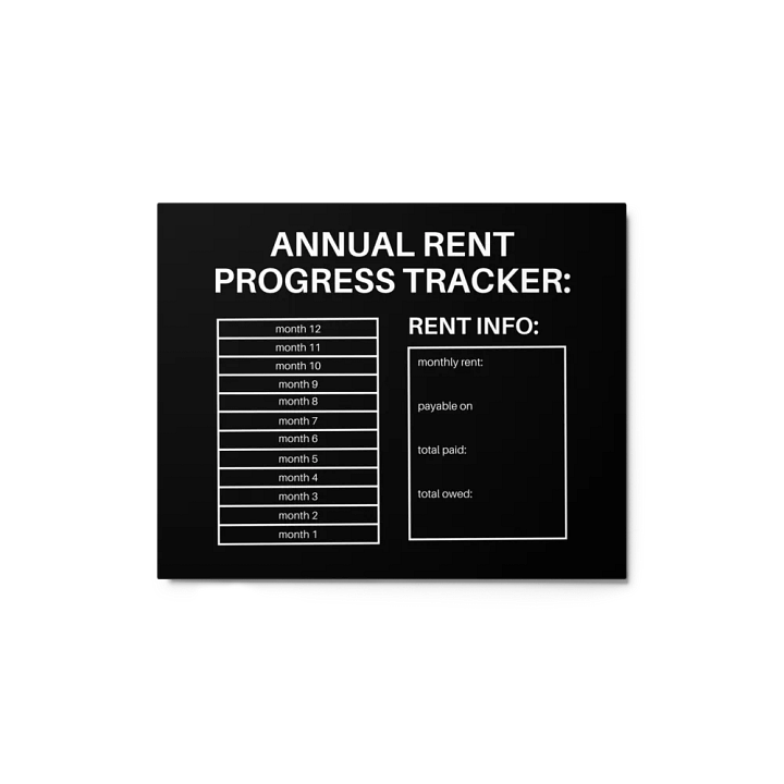 ANNUAL RENT TRACKER (white design 16) product image (1)