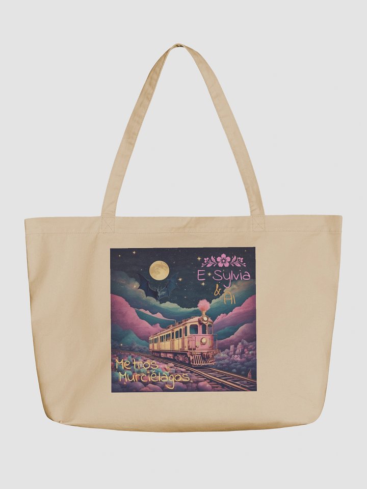Metros y Murciélagos Organic Cotton Tote Bag 20" x 14" product image (1)