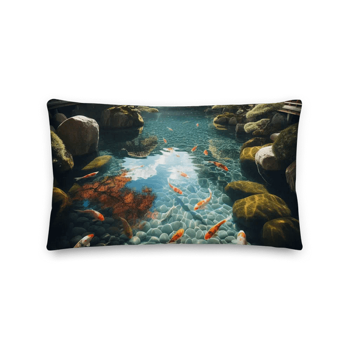 Tranquil Koi Pond Premium Pillow | Ai Design product image (2)