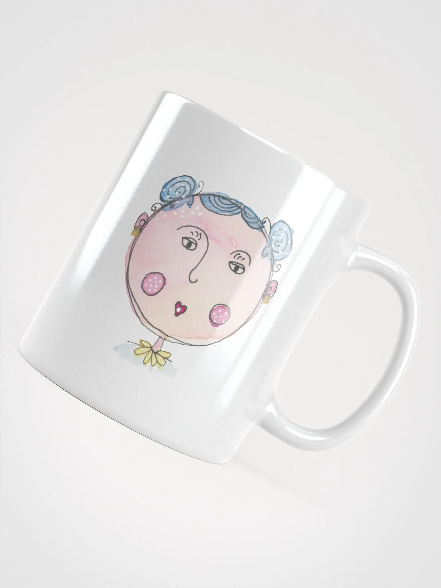 Whimsical Faces White Glossy Mug product image (4)