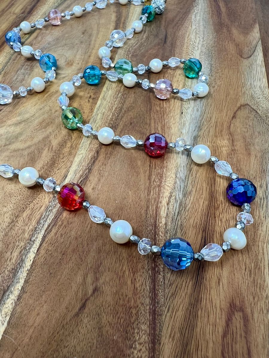 Handmade Convertible Necklace (Rainbow Crystal) product image (1)