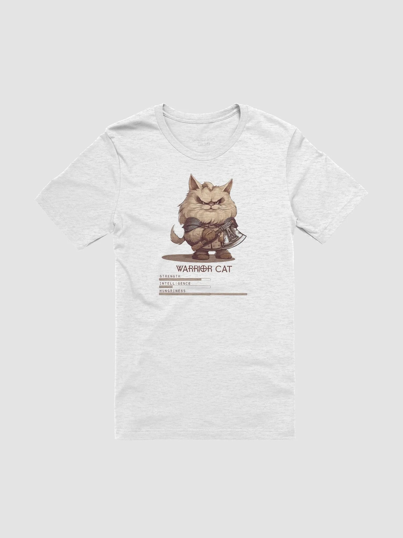RPG Warrior Cat unisex short sleeve T-shirt for gamers and cat lovers product image (1)