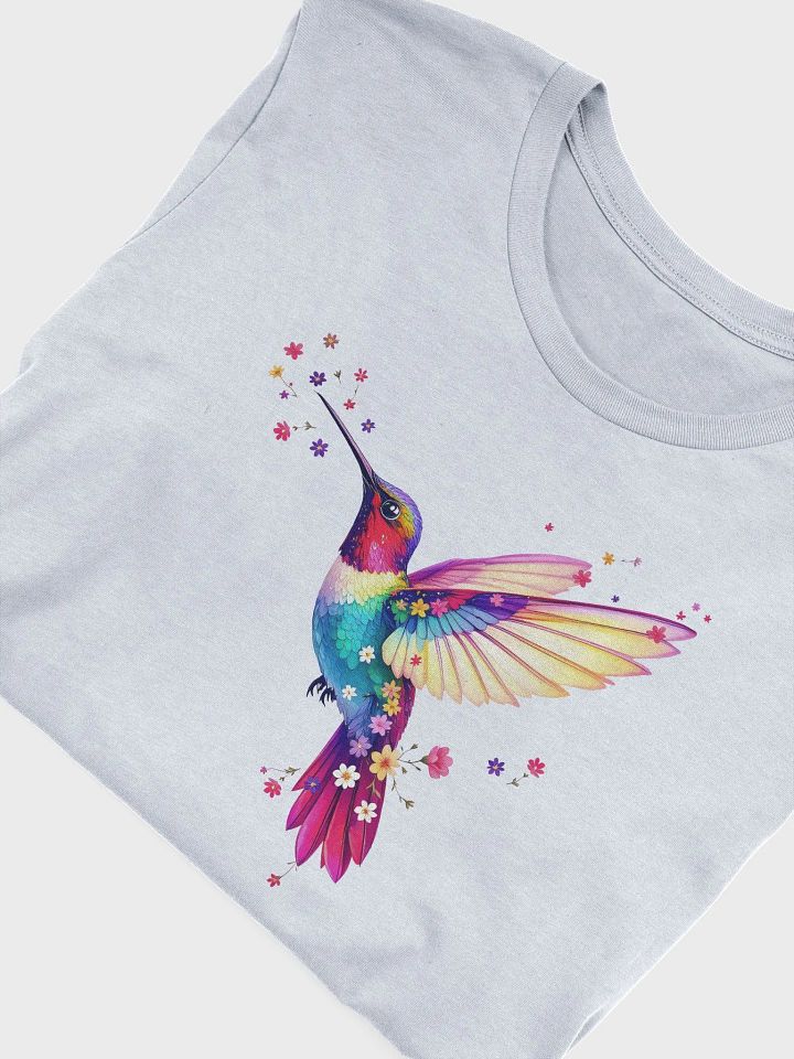 Hummingbird T-Shirt, Colourful Floral Bird Tee, Nature-Inspired Art, Unique Gift for Bird Lovers, Vibrant Spring Fashion product image (2)