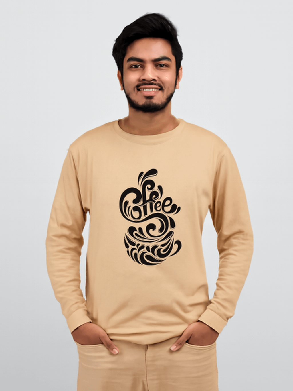 Swirling Steam Coffee Cup Long Sleeve T-Shirt product image (1)