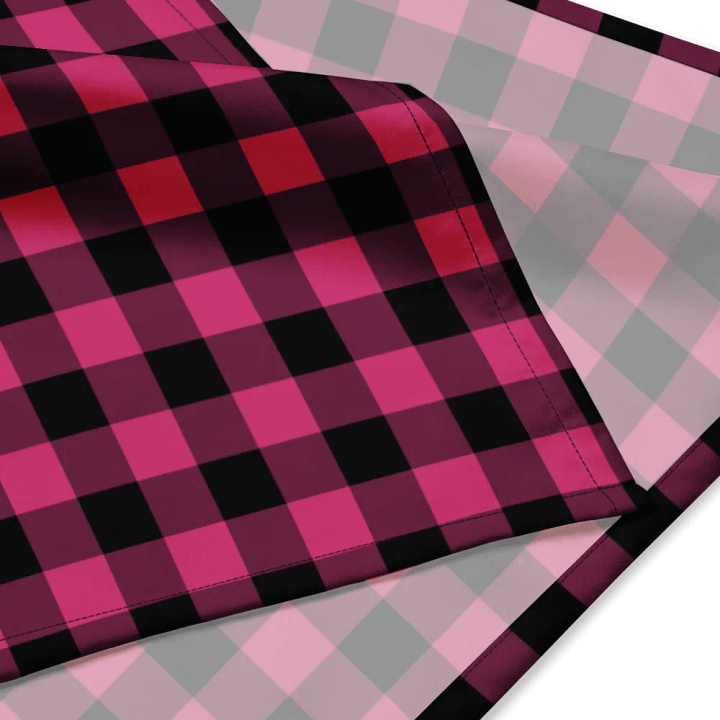Bright Pink Buffalo Check Bandana product image (2)