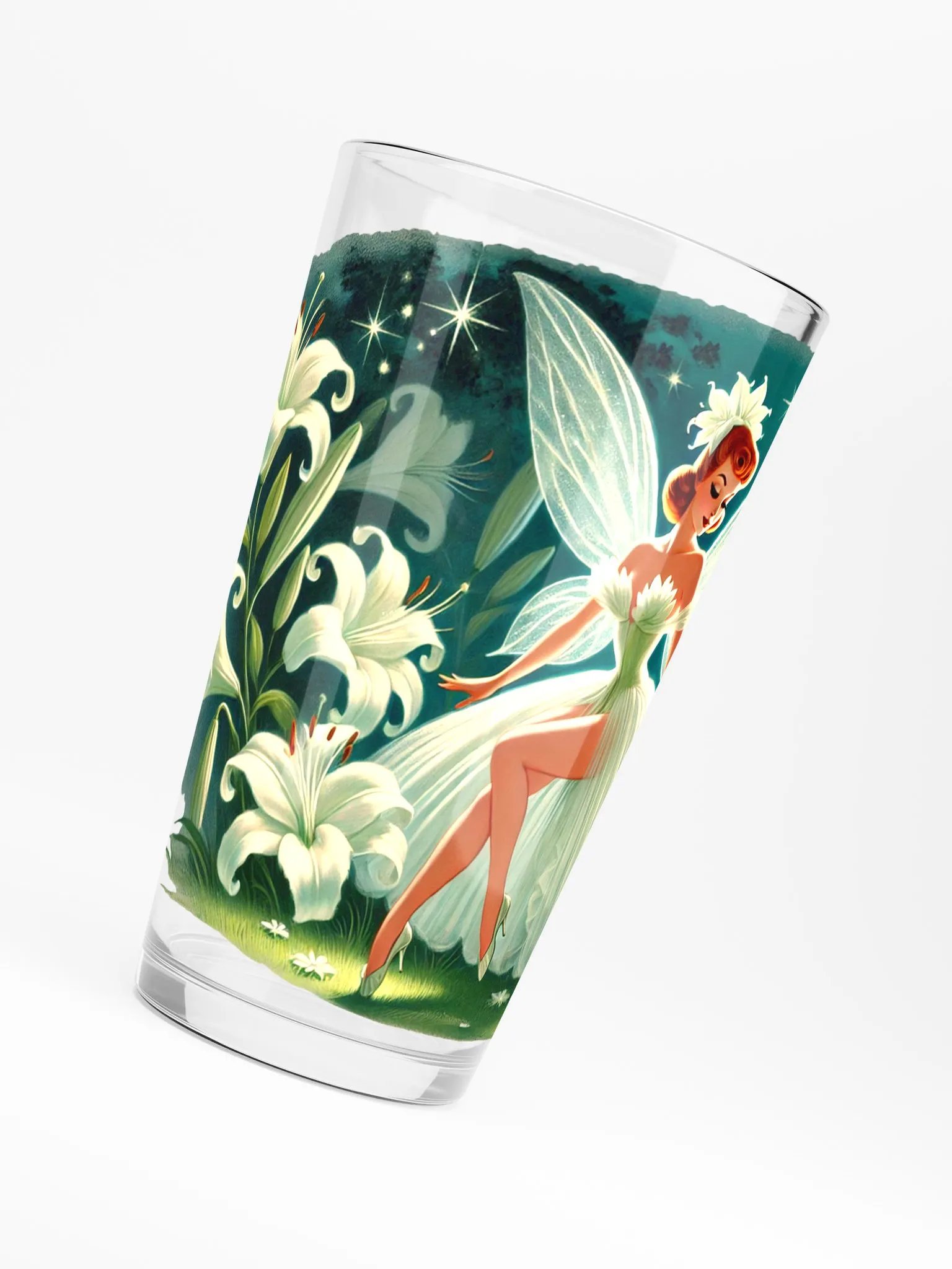 Enchanted Lily Fairy 16 oz Glass - Fairytale Glassware product image (6)