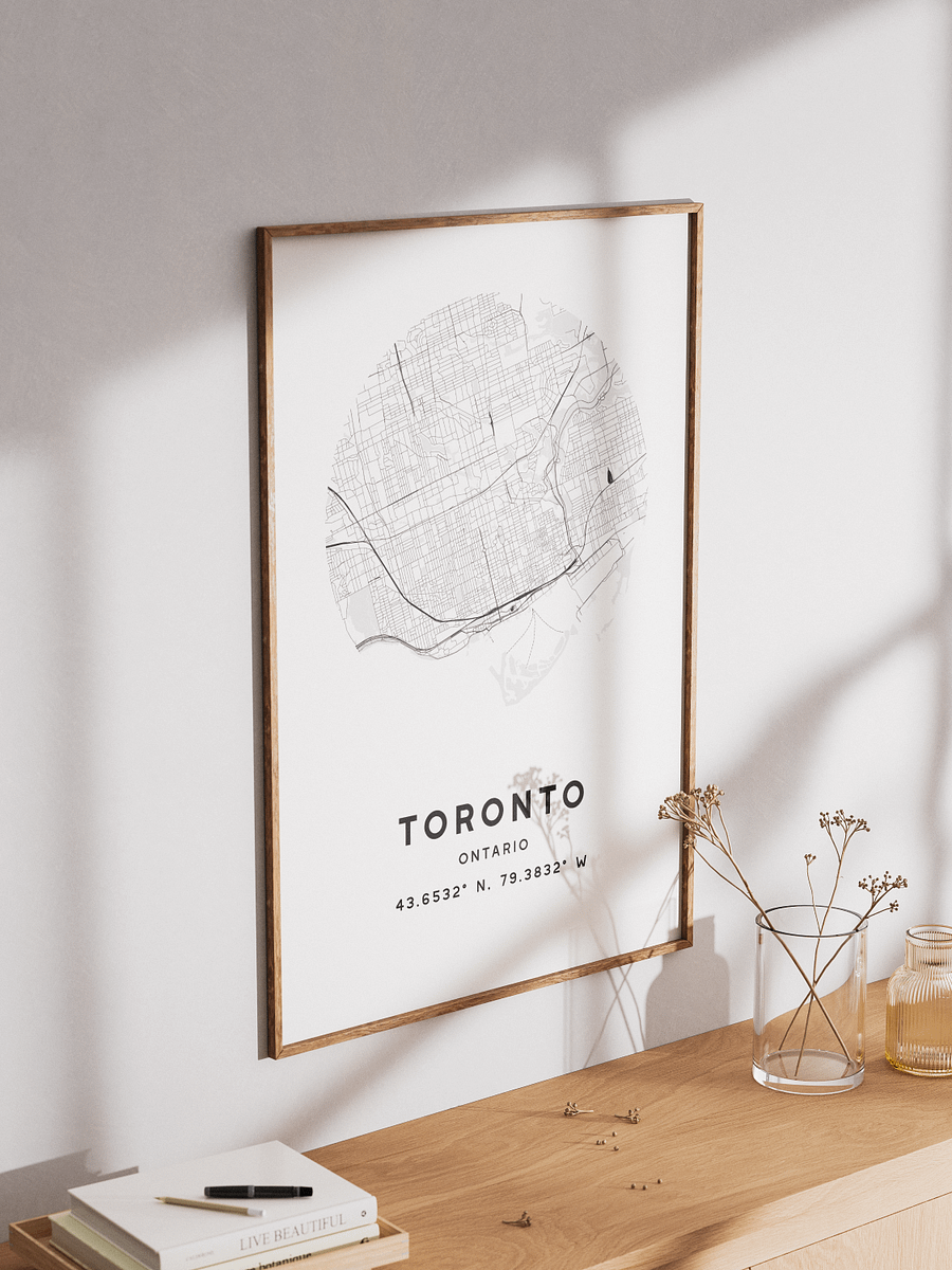 Toronto Street Map Poster – White Minimalist Circular City Art product image (3)