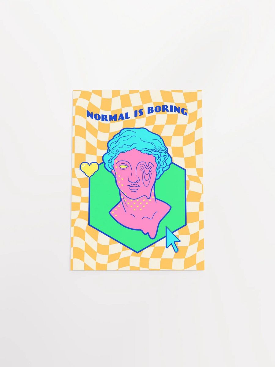 Retrowave poster/Vaporwave print: Normal is Boring — anime poster, aesthetic poster, video game poster, neon light, 90s decor product image (10)