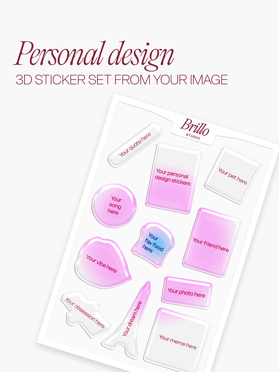 Personal 3D Sticker Set by Brillo Studio product image (1)
