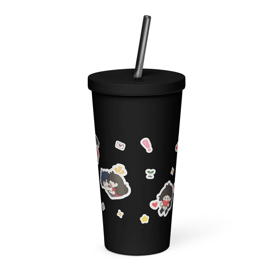 Sticker Design Insulated Tumbler with a Straw product image (3)