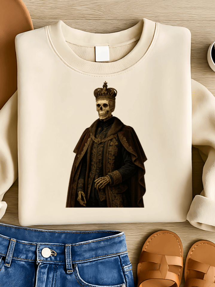 Victorian Skeleton Monarch Sublimation PNG – Elegant Royal Undead for T-Shirts – Vintage Halloween Theme – 300 DPI Instant Digital Download product image (1)