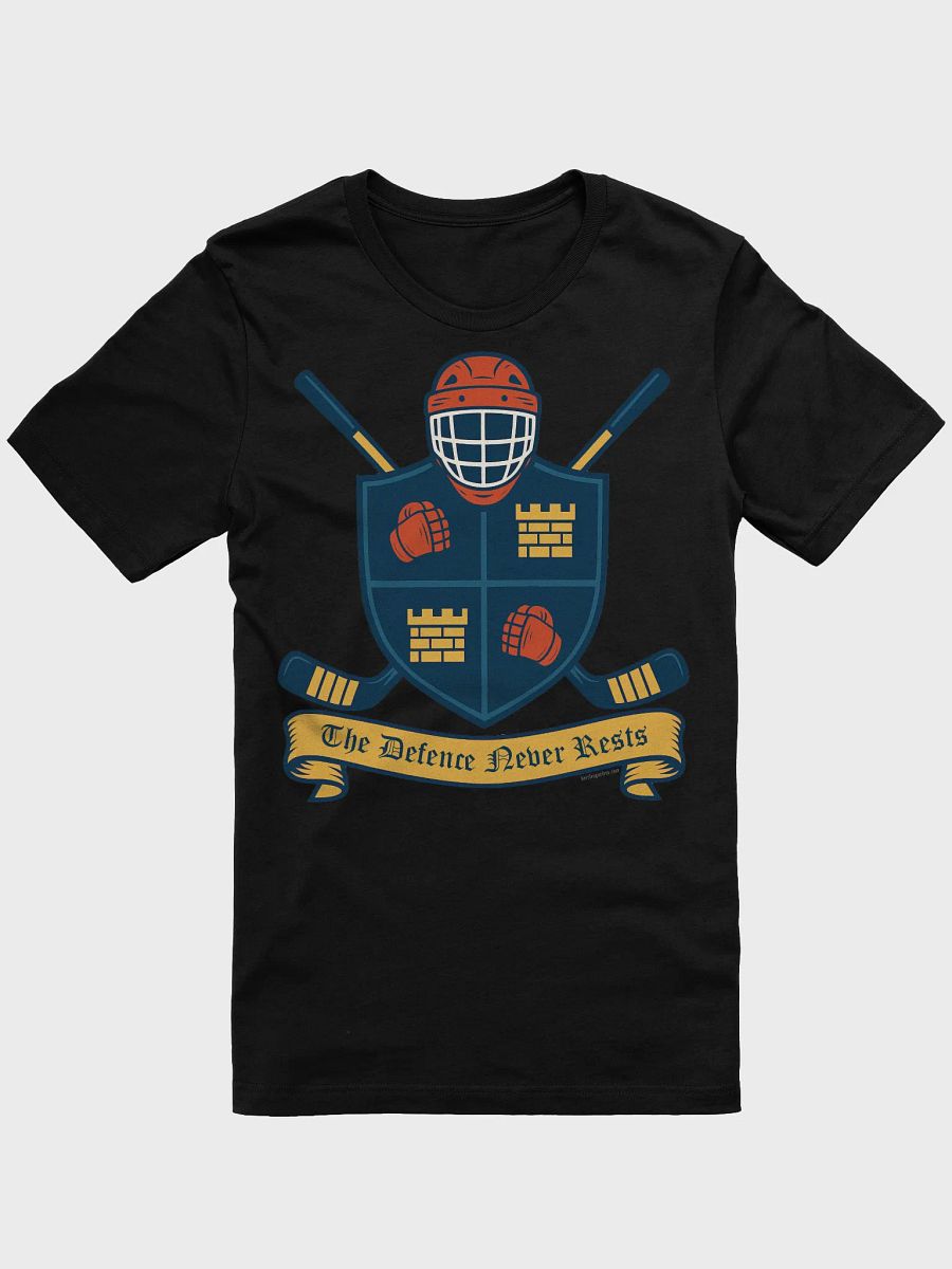 Funny Hockey T-Shirt - The Defence Never Rests - Beer League Hockey Shirt for Men - Gift for Hockey Players who Love Breaking Up Plays product image (4)