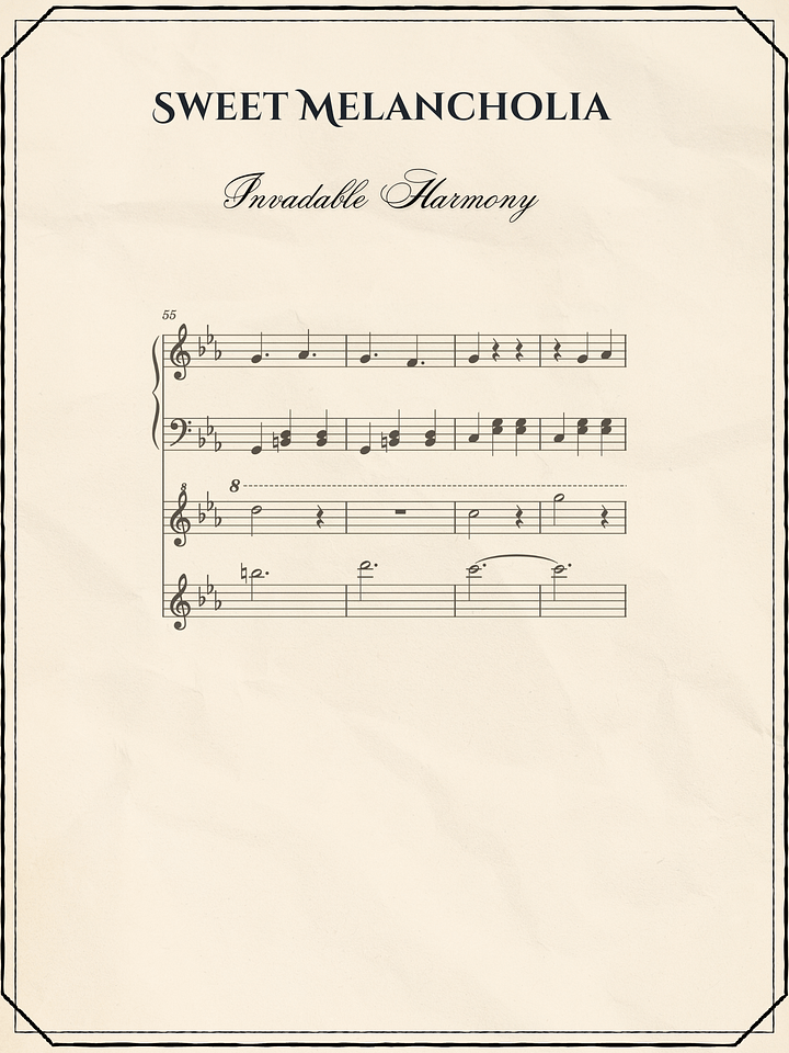 Sweet Melancholia - Sheet Music | Invadable Harmony product image (1)
