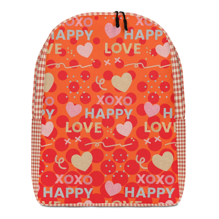 XOXO, HAPPY, LOVE Orange Circle/Gingham Backpack product image (1)