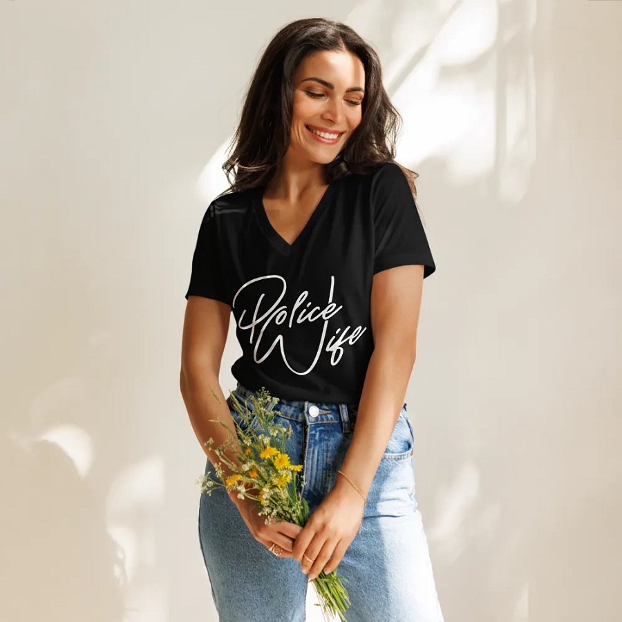 Police WIfe - Comfort V-Neck Tee product image (11)