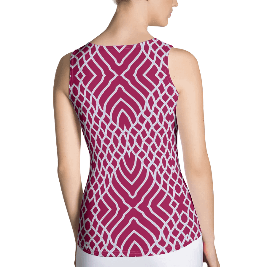 Net white and red/All-over print Womens Tank Top by Sublicolor product image (2)