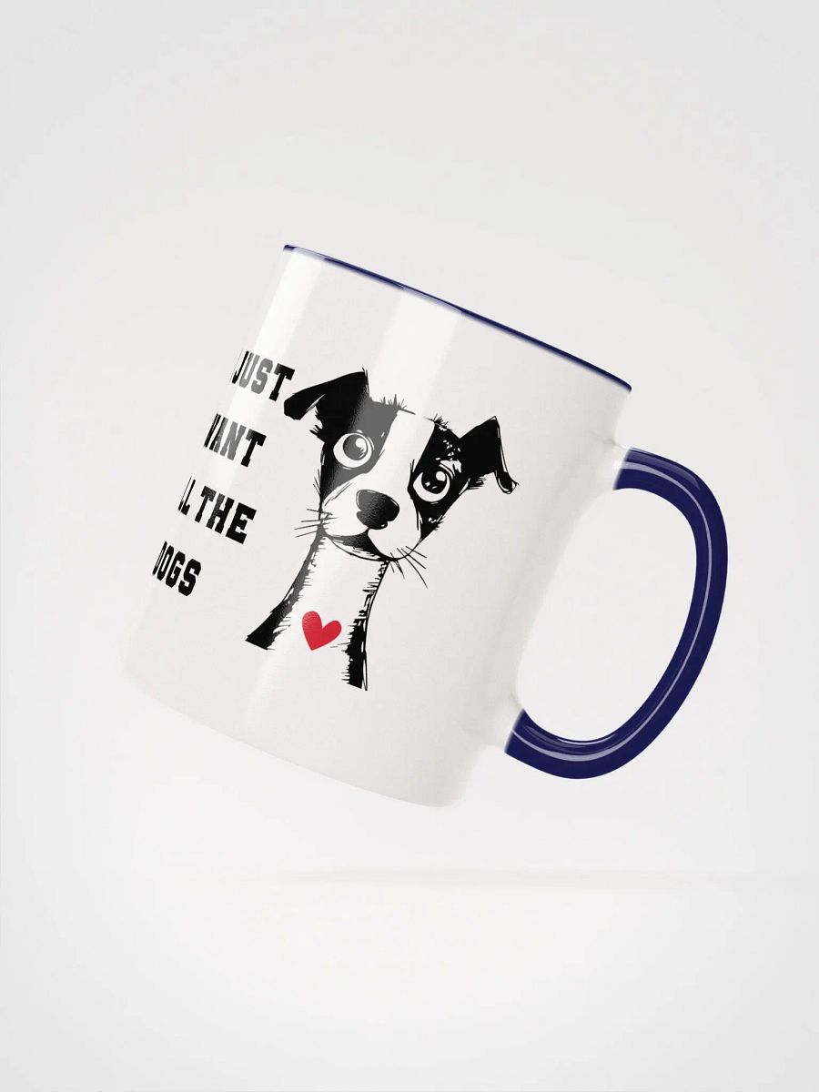 "I just want all the dogs-red heart" Ceramic Mug with color inside product image (3)