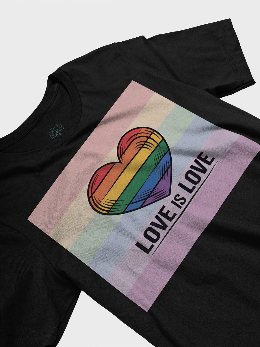 Exclusive 'Love is Love' Rainbow Heart Unisex T-Shirt - TDS Music product image (3)