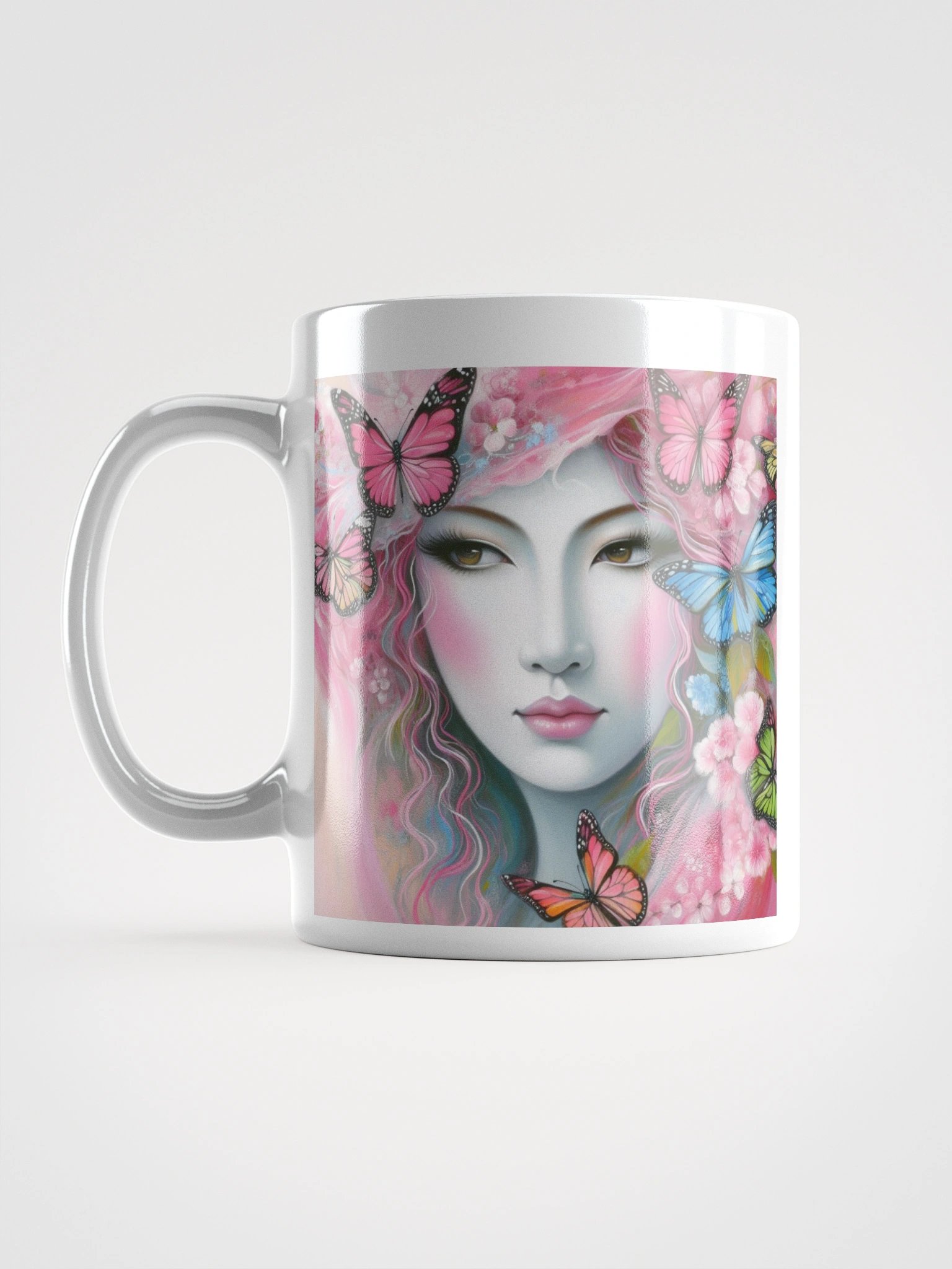 Woman With Pink Butterflies Mug product image (18)
