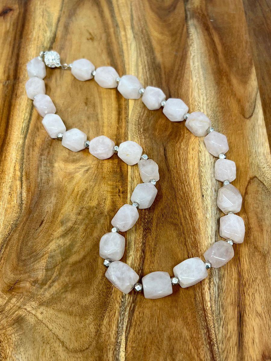 Handmade Necklace (Rose Quartz) product image (1)