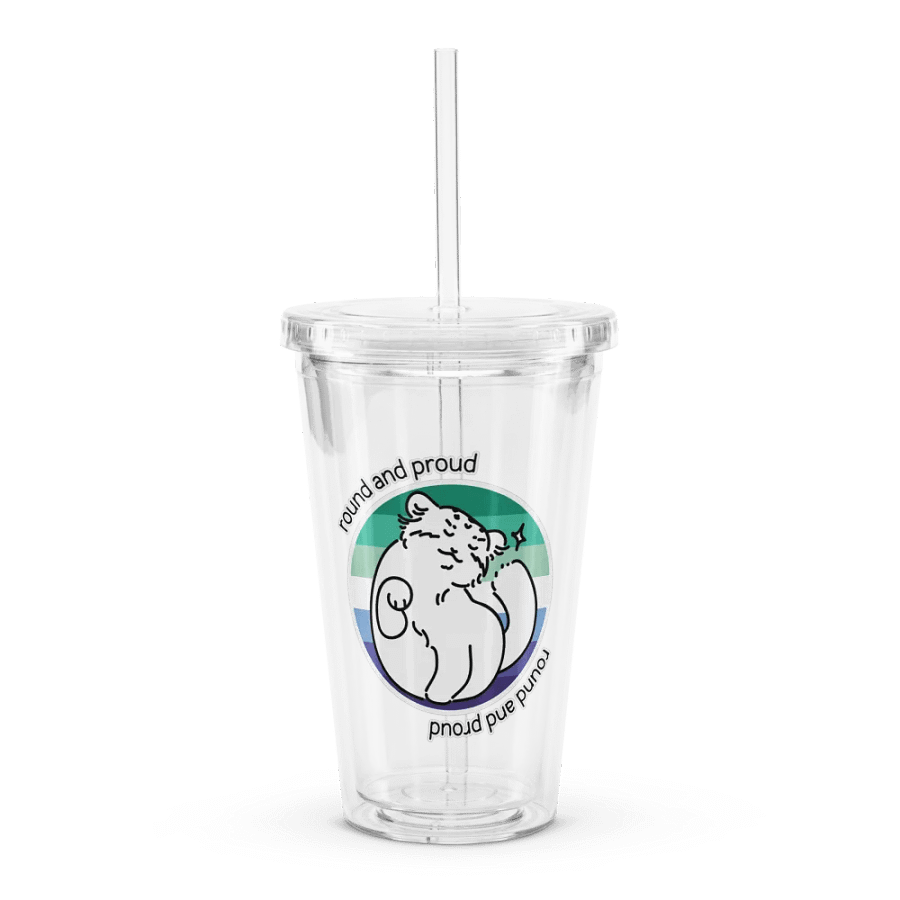 Round and Proud Manul Gay MLM Version - Transparent Cup & Straw product image (1)