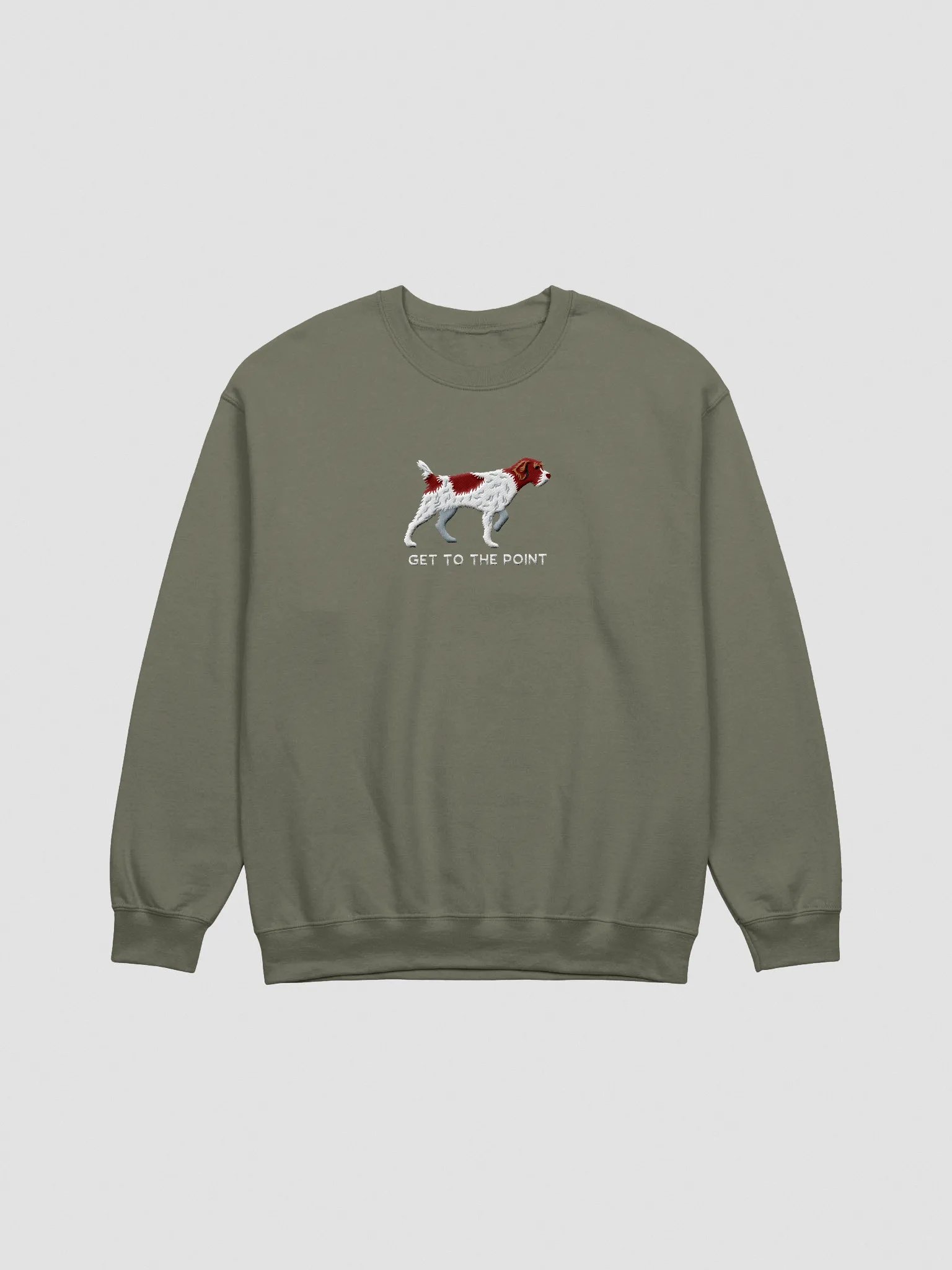 Get to the Point Sweatshirt (Embroidered) of a Wirehaired Pointing Griffon(Liver & White) product image (3)