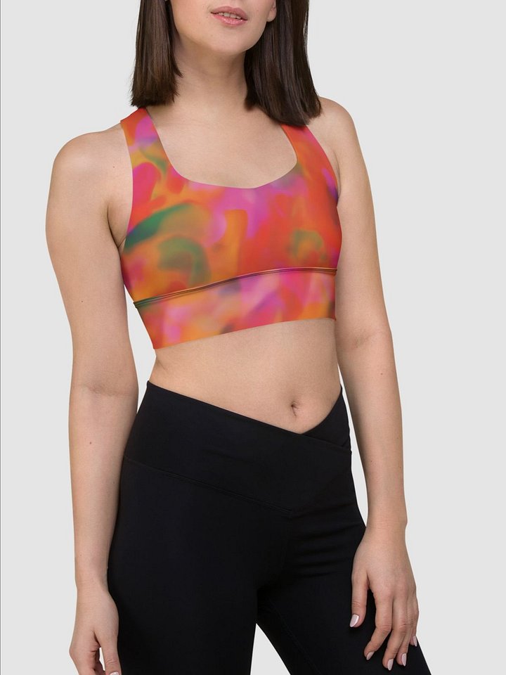 Printed High Impact Bra "Trendy Vibrant Pink Orange Tie Dye" product image (2)
