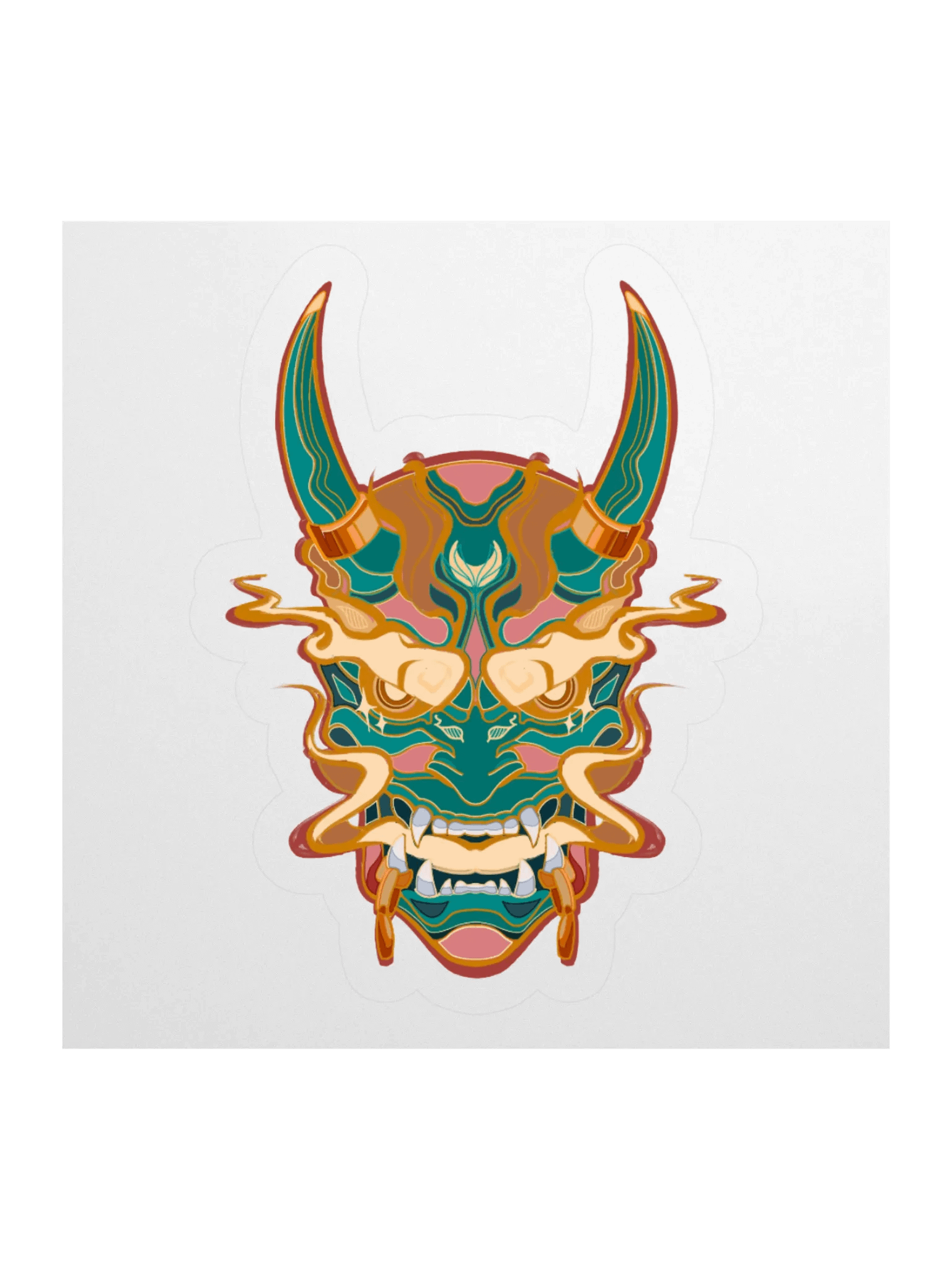Fierce Horned Mask Kiss Cut Stickers product image (2)