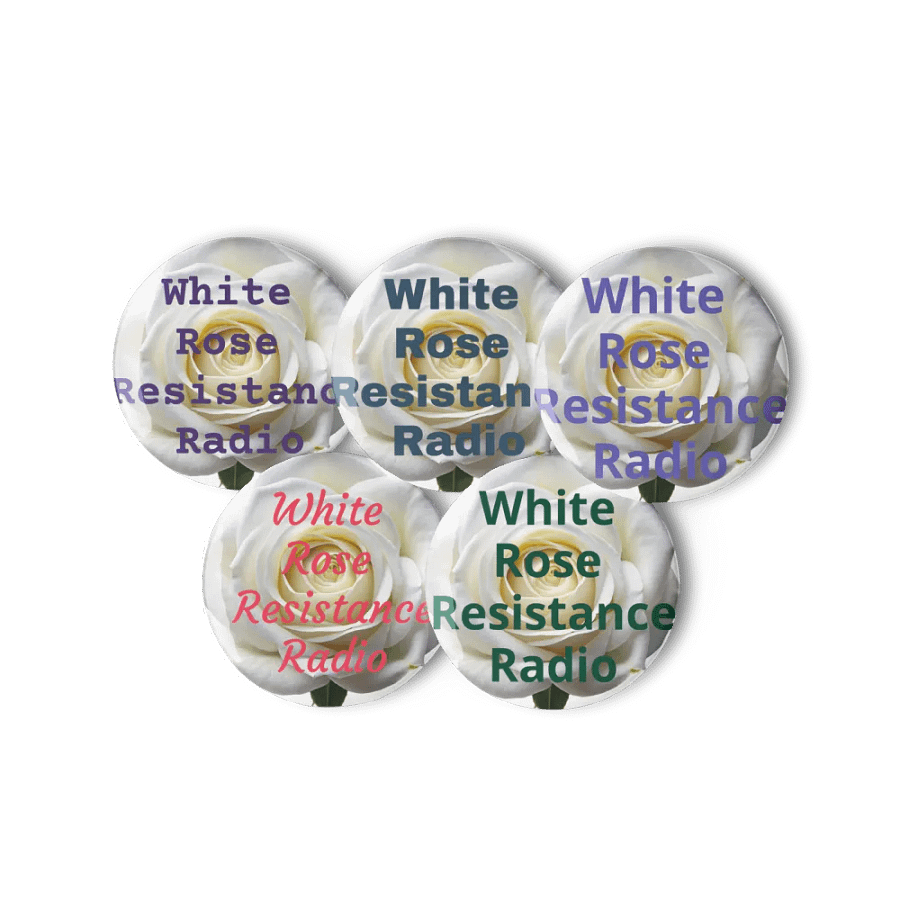 White Rose Resistance Radio Pins product image (11)
