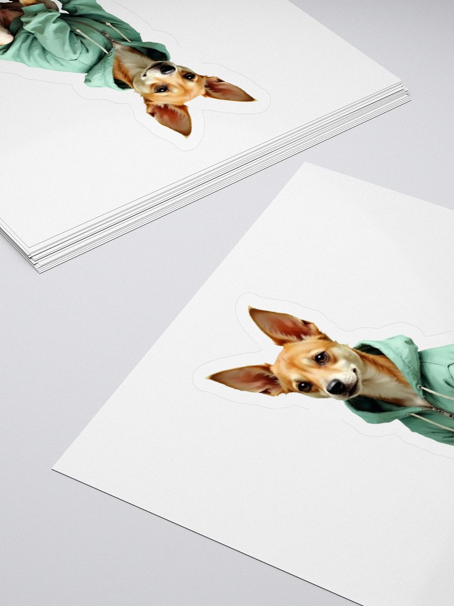 Potcake in Green Hoodie Sticker product image (4)