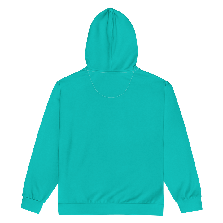 Aquamarine Blue Solid Color Eco Friendly Unisex Zip Hoodie product image (2)