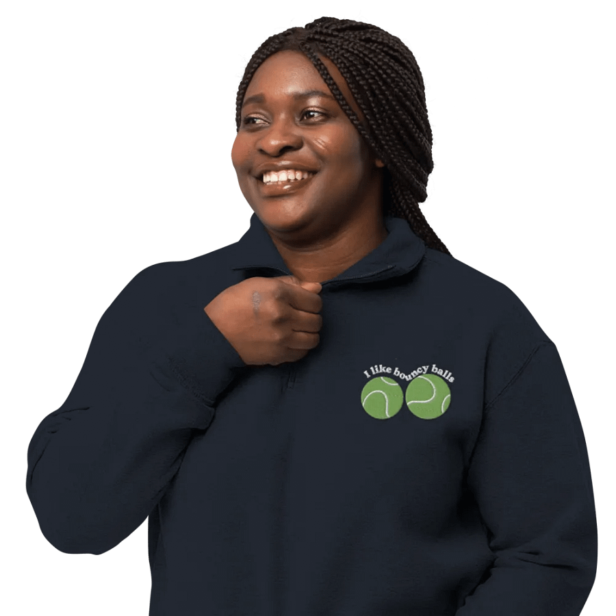 Fun Tennis Balls Embroidery Half Zip product image (24)