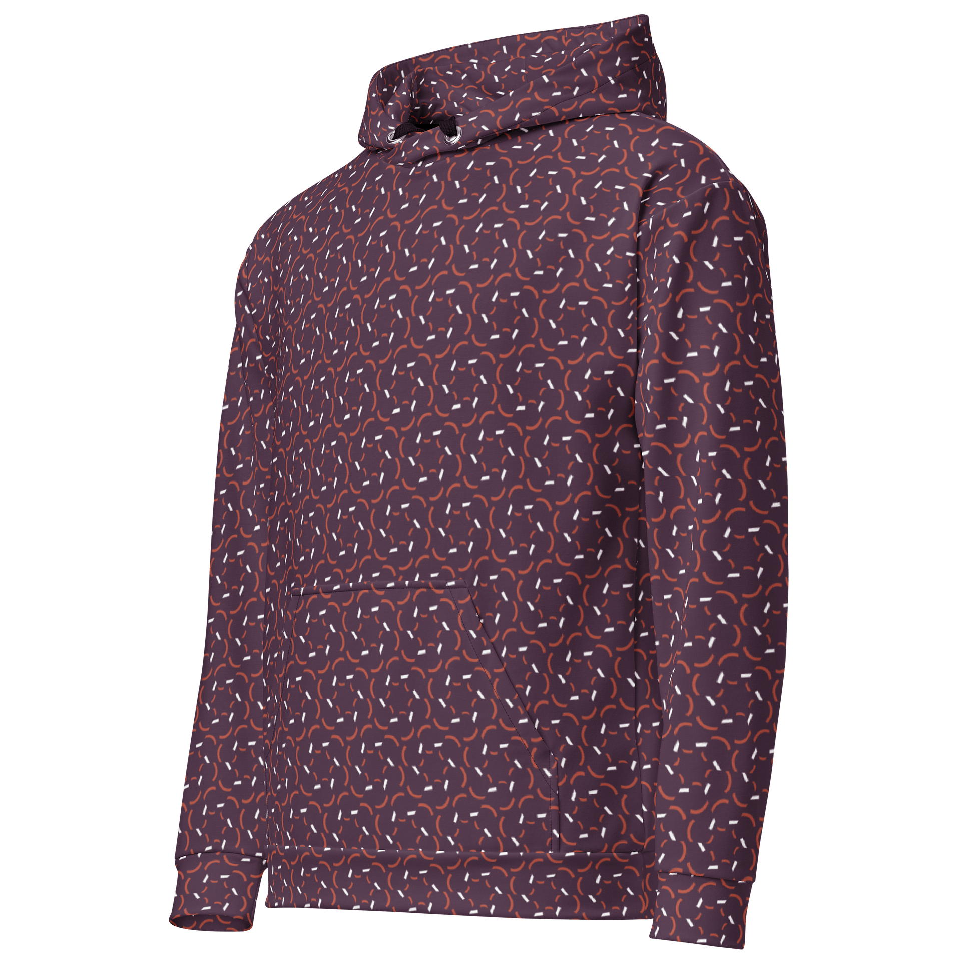 Violet Flux Geometric Allover Print Hoodie for Men and Women product image (4)