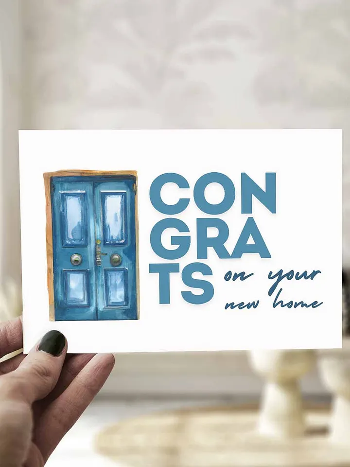 Blue Front Door Moving House Greeting Card product image (1)