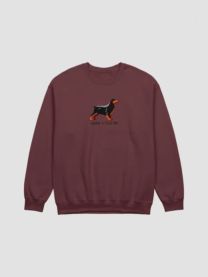Having a Field Day Sweatshirt (Embroidered) of a Field Spaniel(Black & Tan) product image (2)